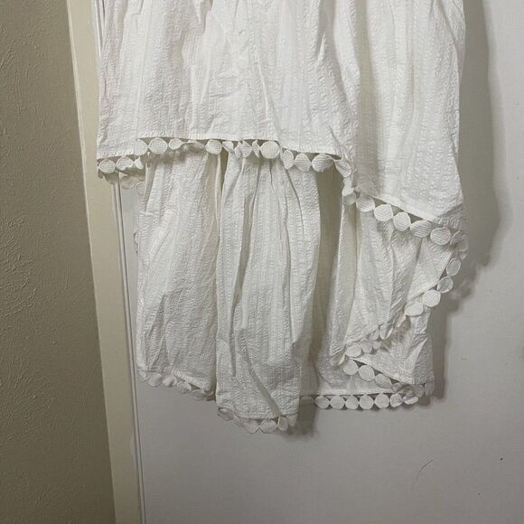 NEW! ANTHROPOLOGIE Maeve White boho high low tiered dress removable strap Medium - Picture 8 of 11